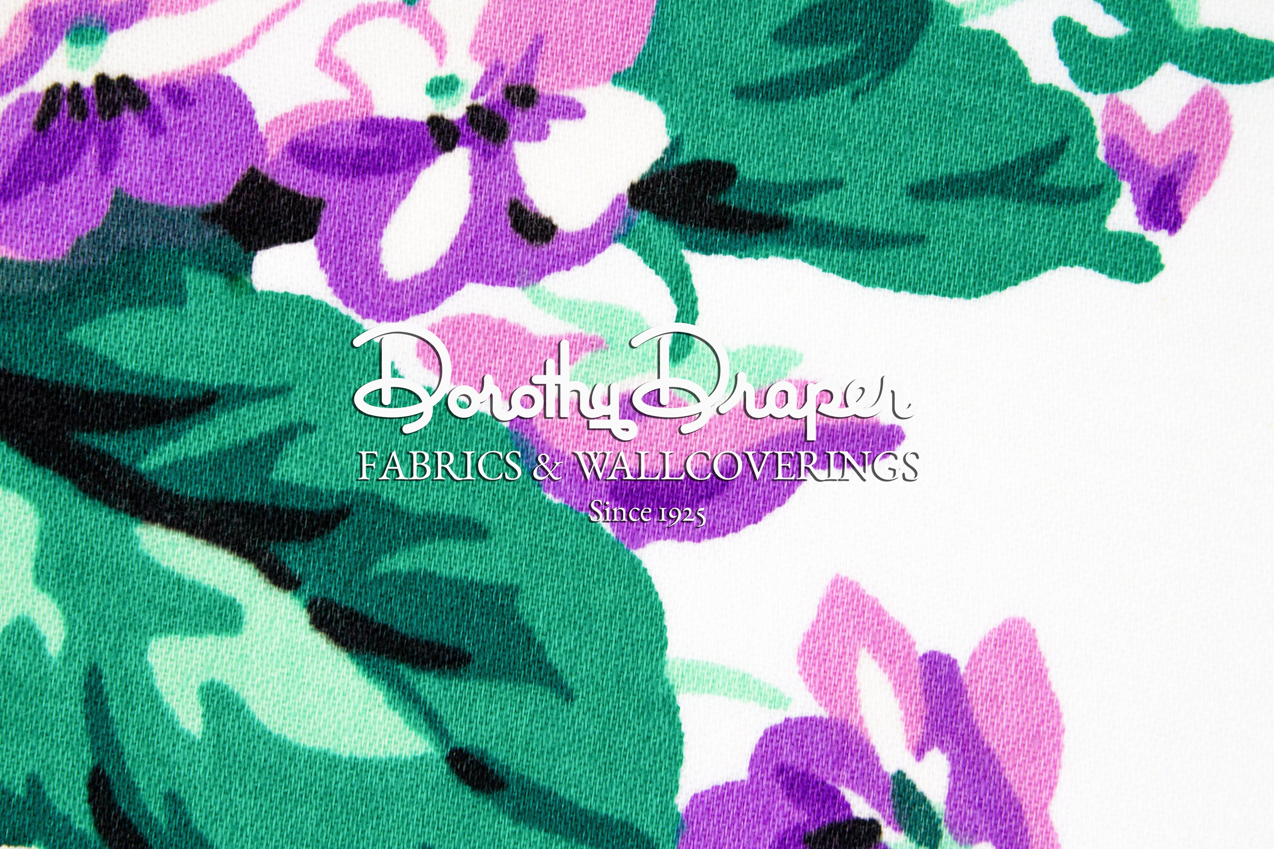 Basket of Flowers Purple & Yellow Fabric