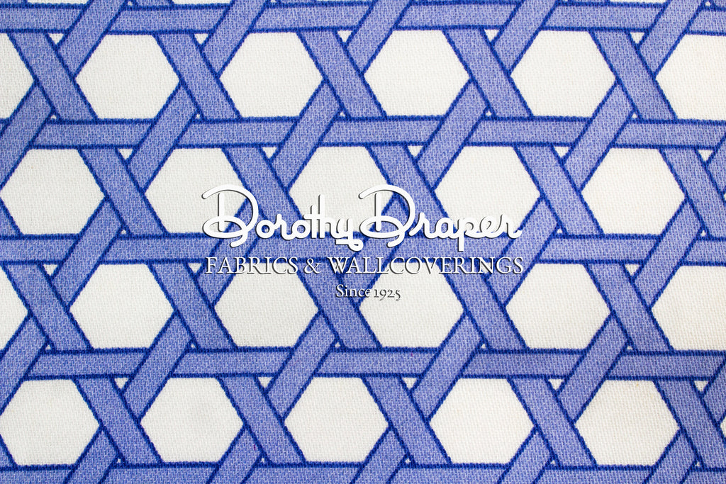 Basket Weave Blue Fabric