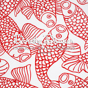 Big Fish Red & White Fabric