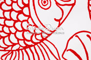 Big Fish Red & White Fabric