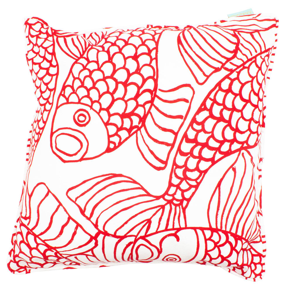 Big Fish Throw Pillow - Red