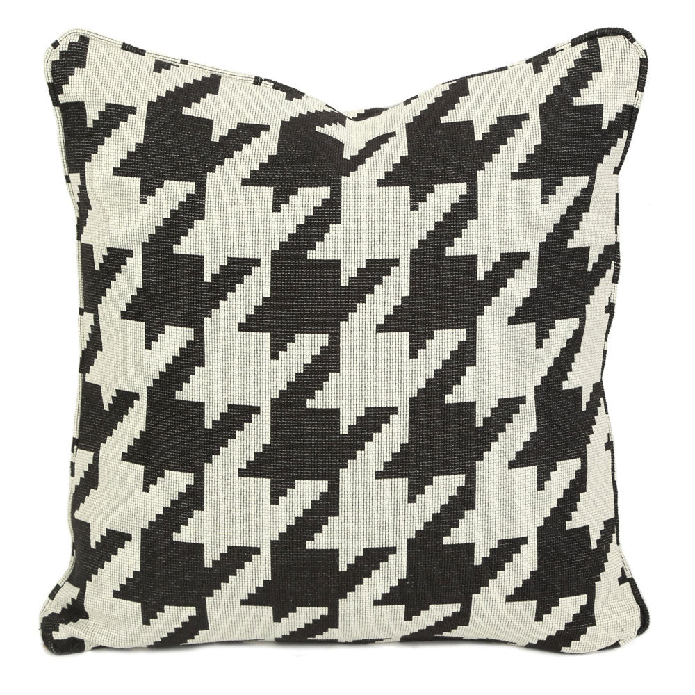 Houndstooth Throw Pillow - Black and White