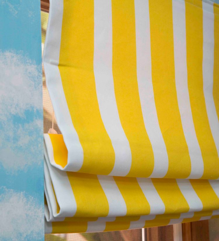 Draper Stripe Bright Yellow Fabric