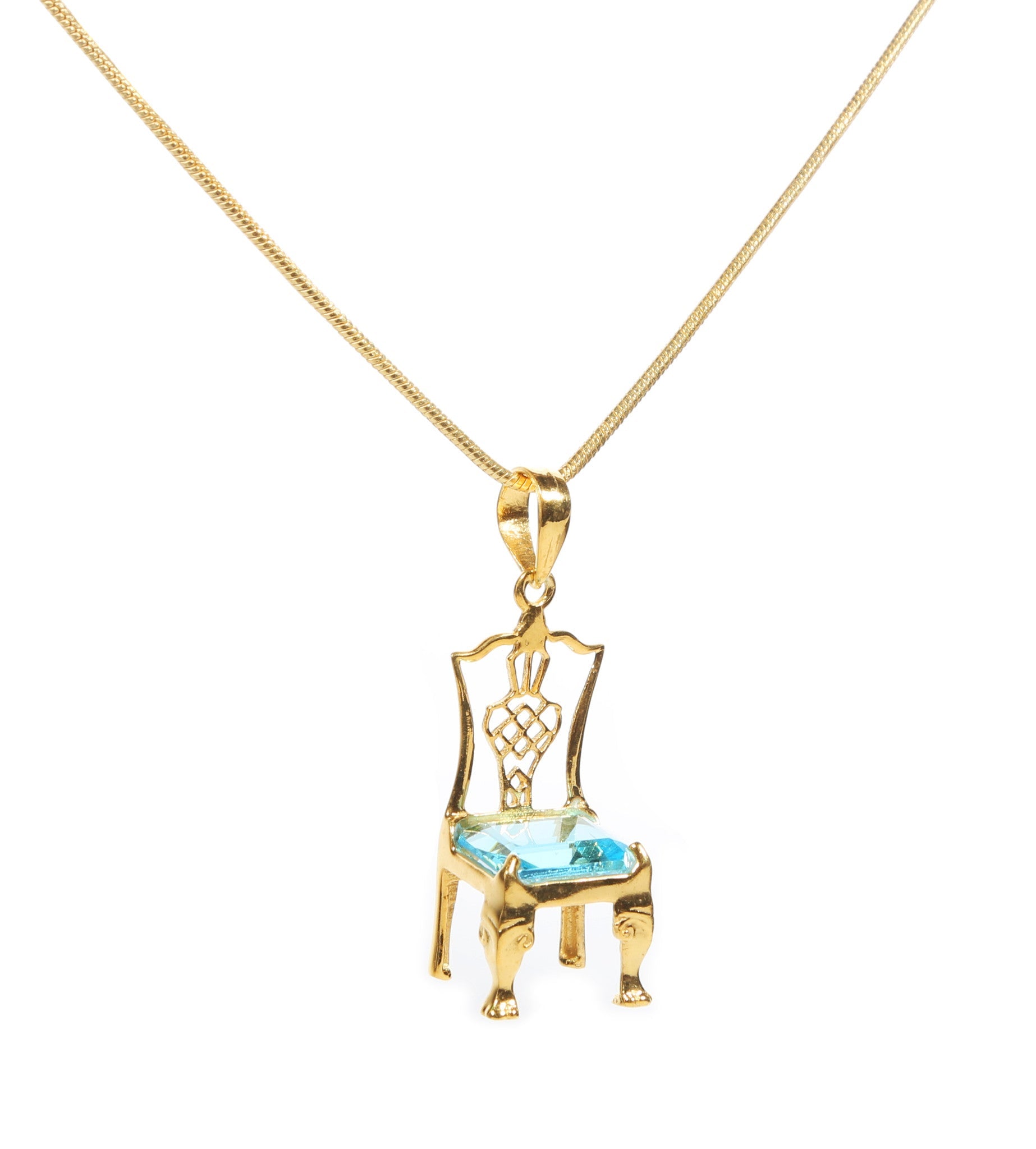 Your Choice of Birthstone Chair on Gold Necklace - Carleton Varney