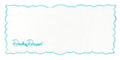 Linen Cocktail Napkin ~ Embroidered Dorothy Draper Aqua