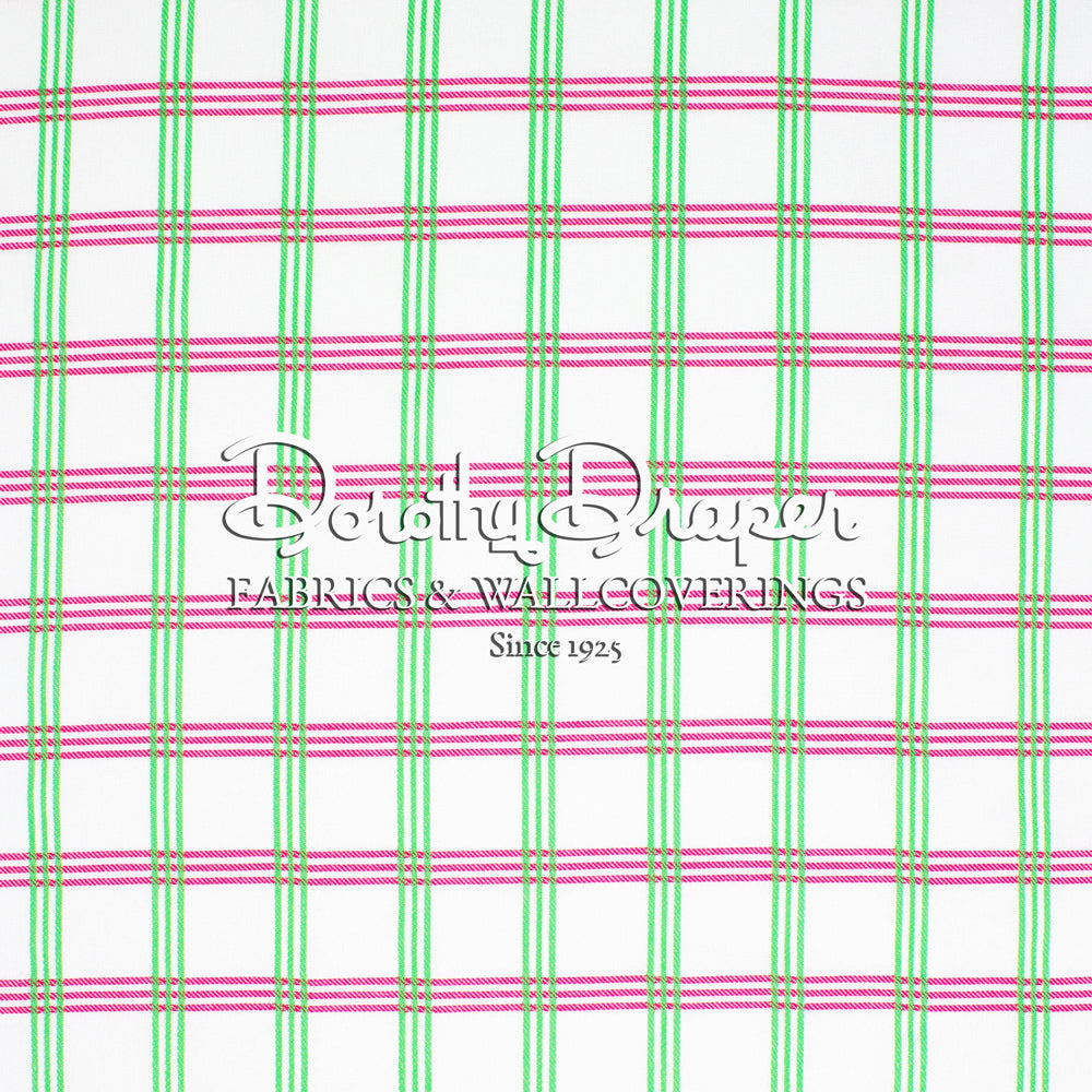 Cooper Plaid Green & Raspberry Fabric