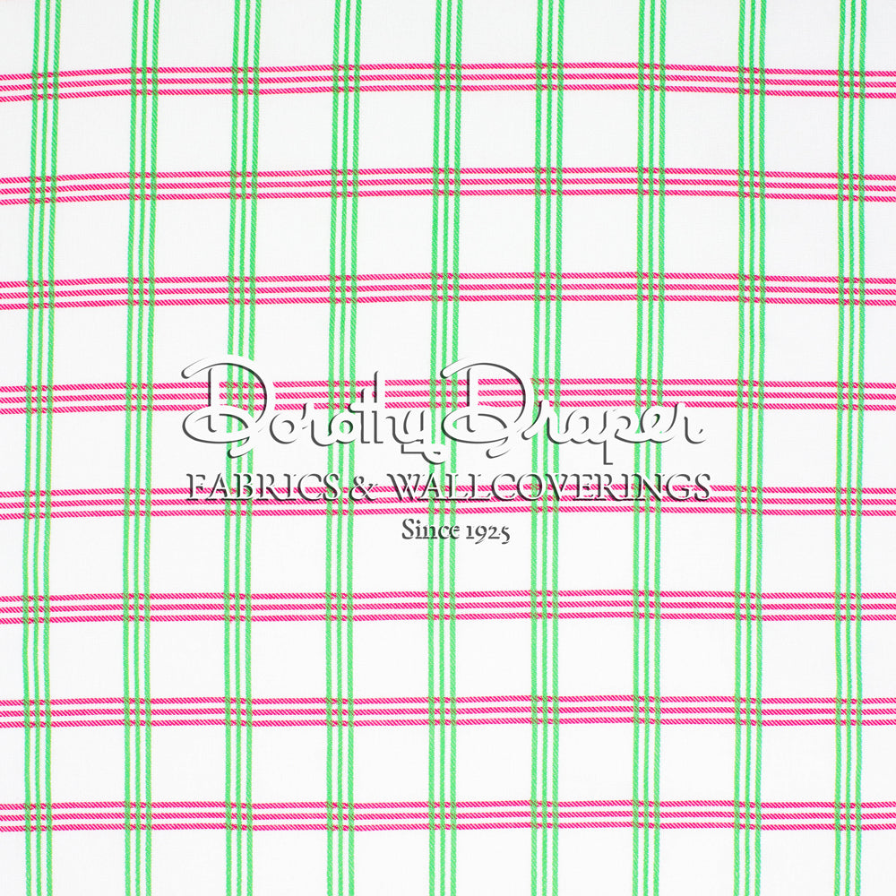 Cooper Plaid Green & Raspberry Fabric