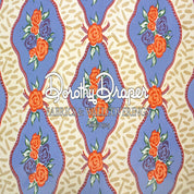 Cote D’ Azur Slate Blue/Peach Fabric