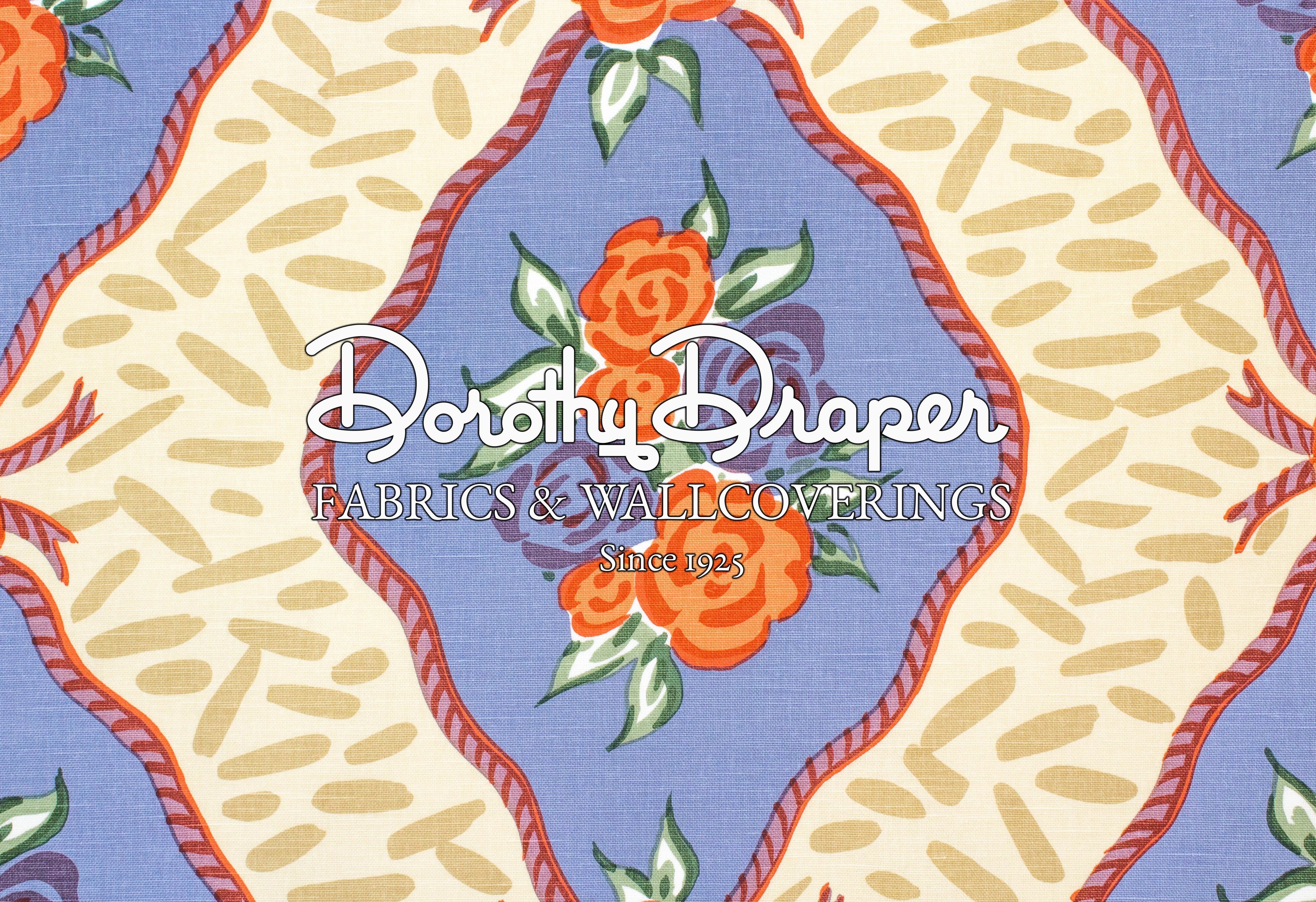 Cote D’ Azur Slate Blue/Peach Fabric