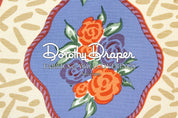 Cote D’ Azur Slate Blue/Peach Fabric