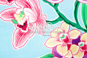 Cymbidium Orchid Aqua Fabric