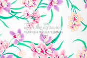 Cymbidium Orchid White Fabric