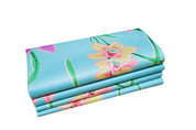 Set of 4 Napkins - Orchid - Aqua - Carleton Varney