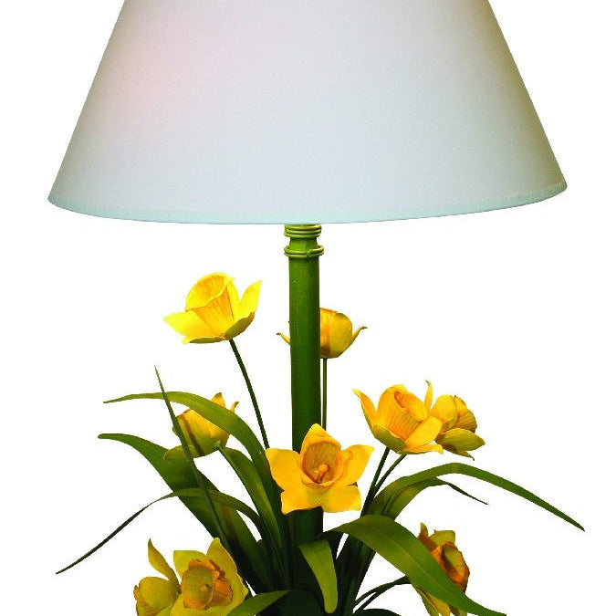 Carleton's Hand Painted Daffodil Flower Table Lamp - Carleton Varney