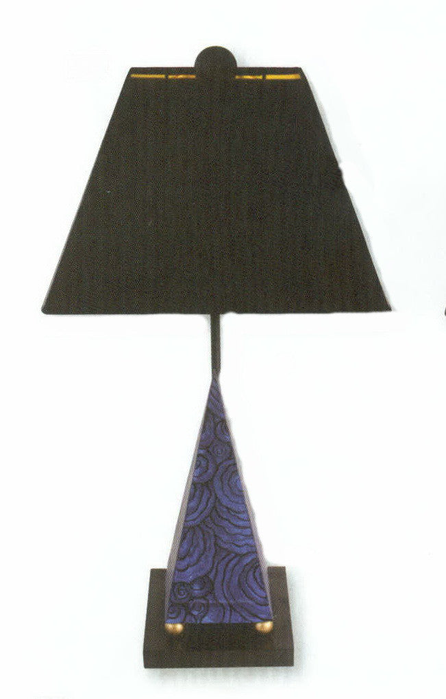 Carleton's Pyramid Malachite Table Lamp - Blue - Carleton Varney