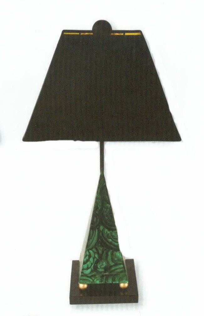 Carleton's Pyramid Malachite Table Lamp - Green - Carleton Varney
