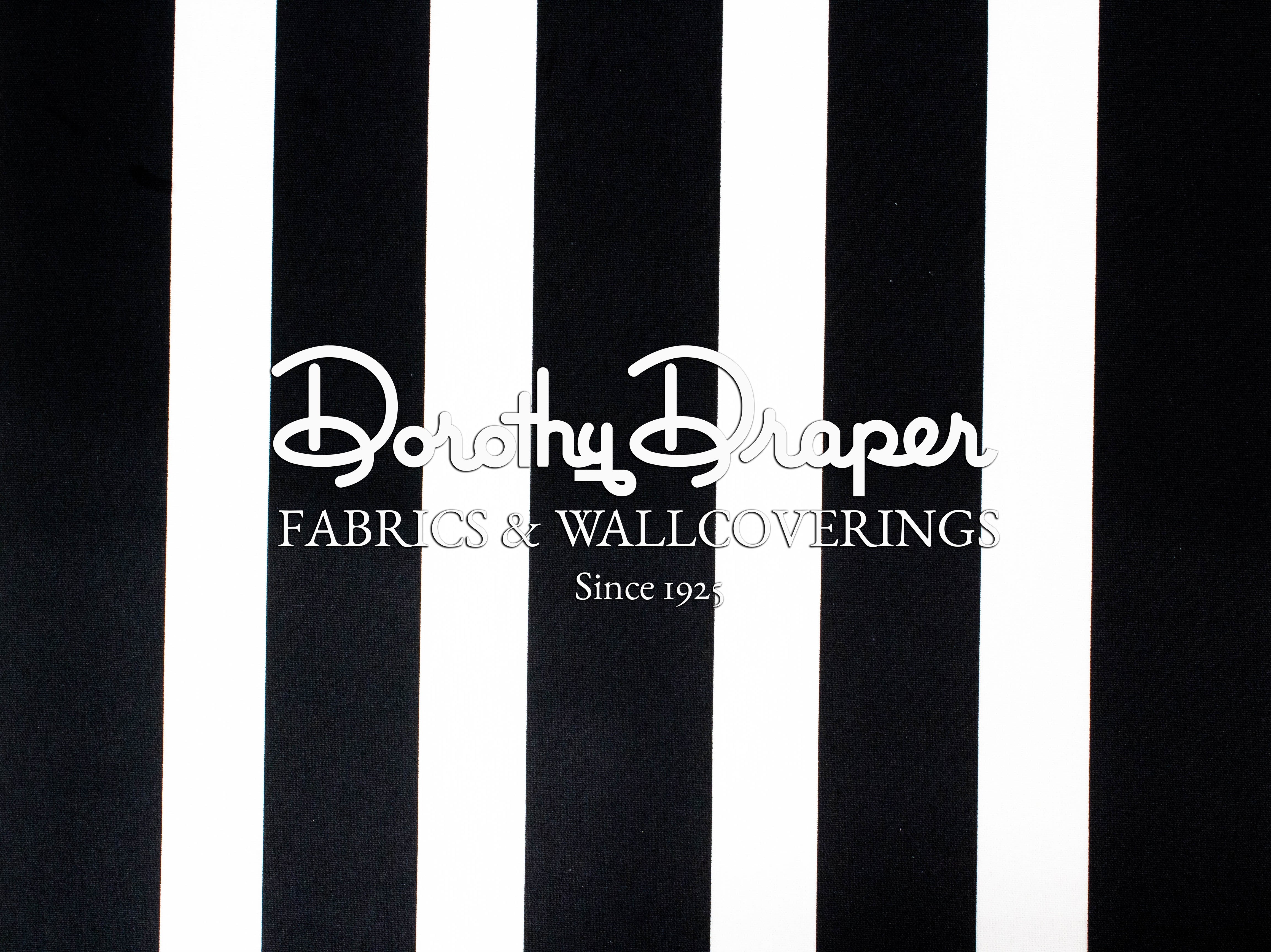 Draper Stripe Black Fabric