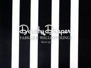 Draper Stripe Black Fabric