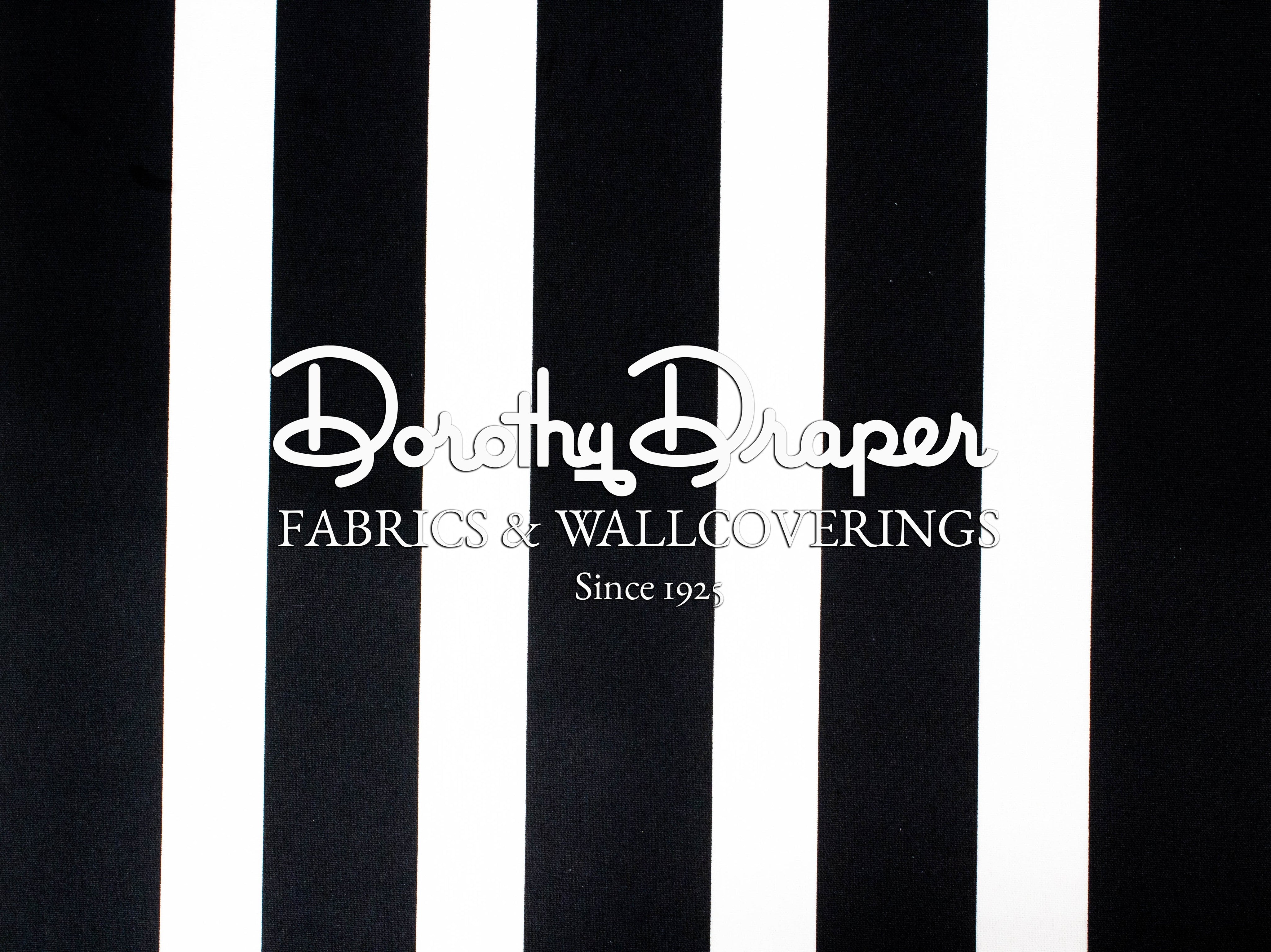 Draper Stripe Black Fabric