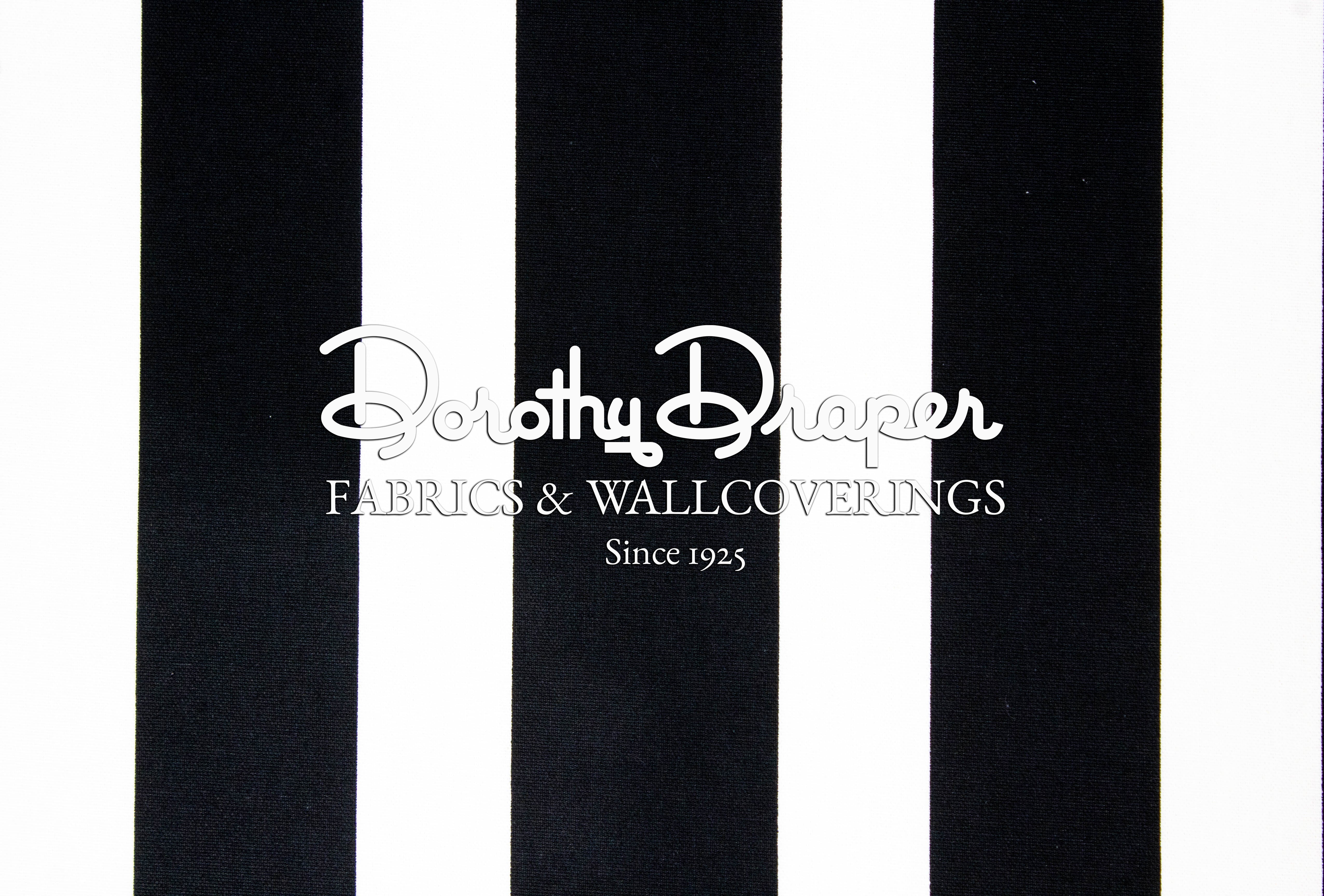 Draper Stripe Black Fabric