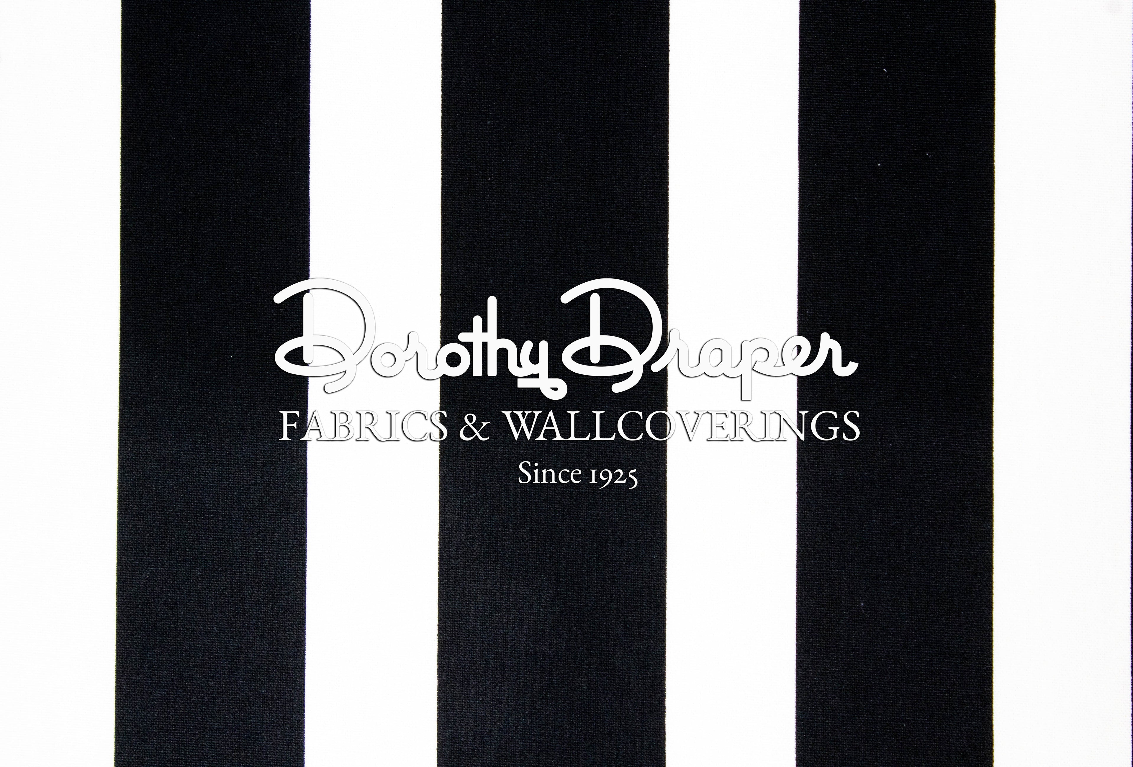 Draper Stripe Black Fabric