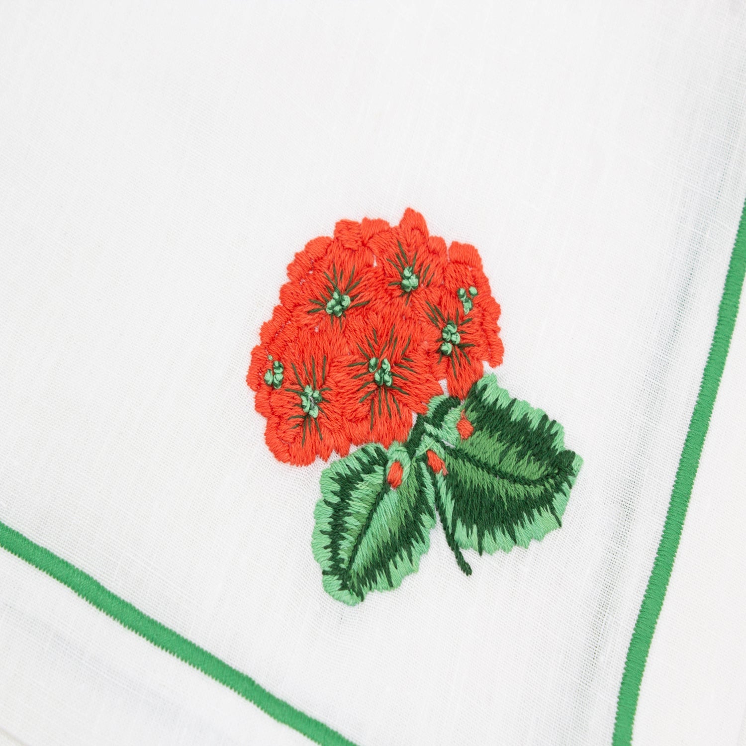 Dinner Napkin - Embroidered Geranium 9 (Set of 4)