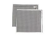 Set of Four Gingham Dinner Napkins ~ Black