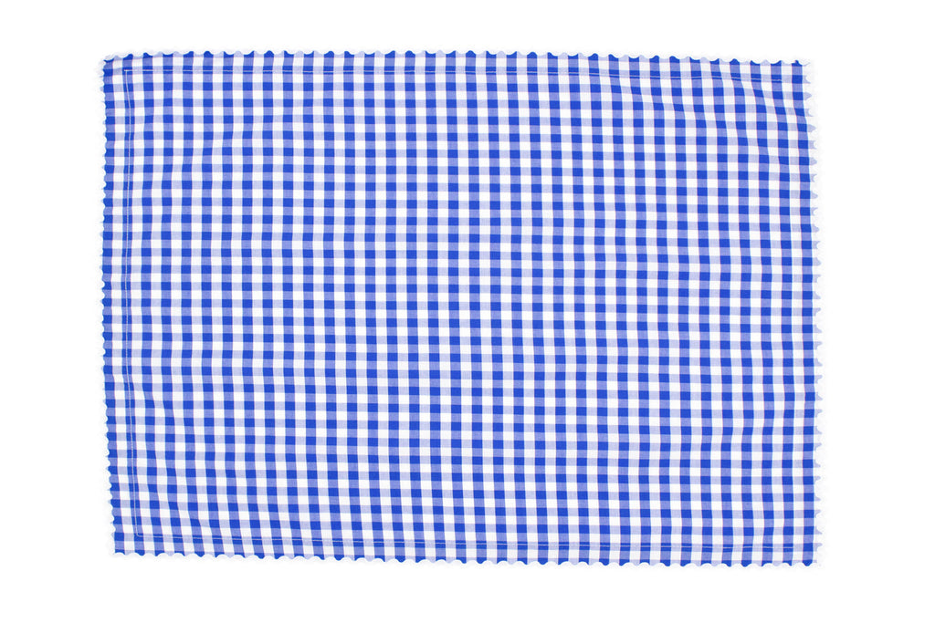 Set of Four Gingham Dinner Napkins ~ Blue