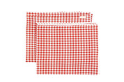 Set of Four Dinner Gingham Napkins ~ Red