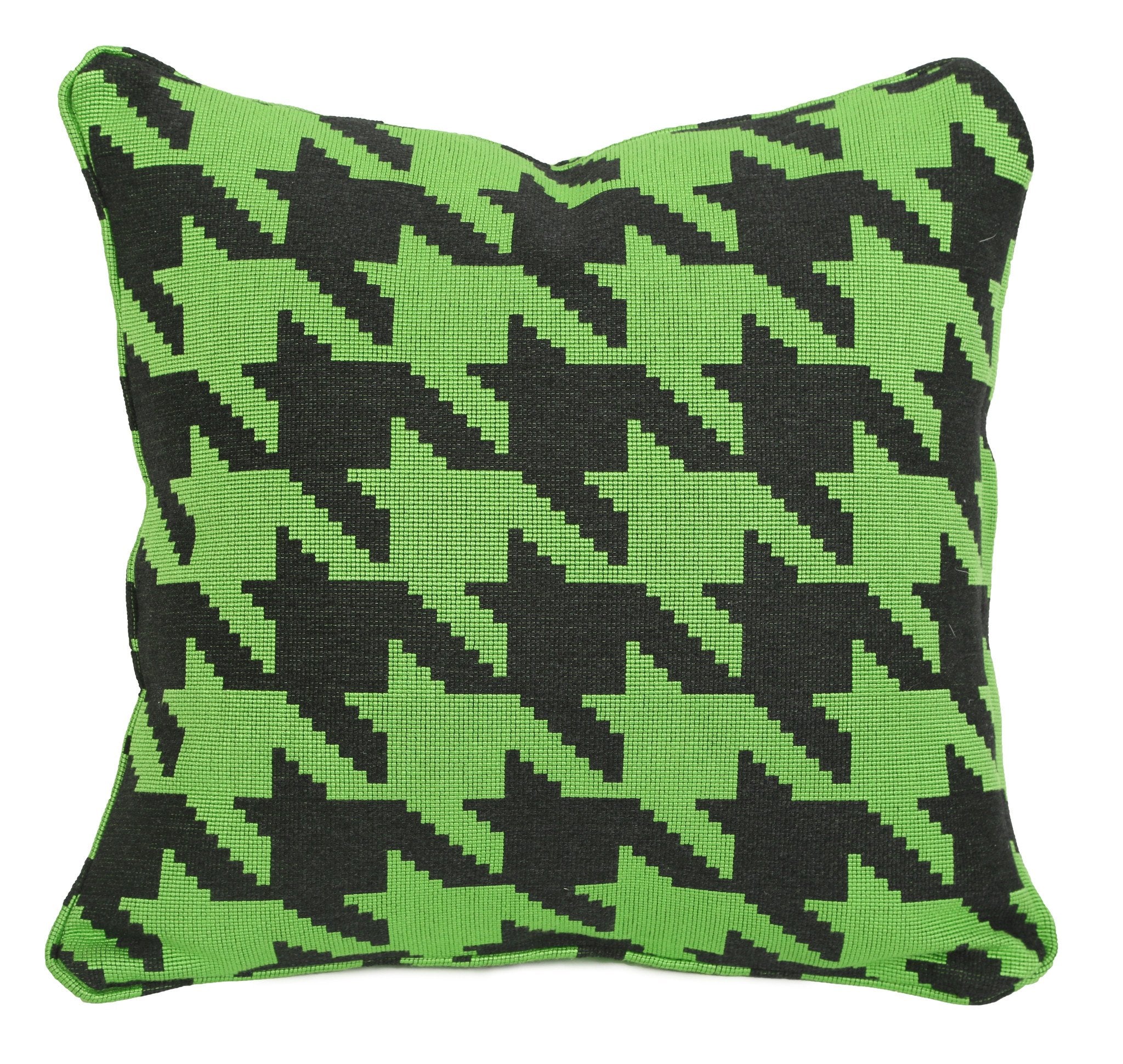 Houndstooth Green & Black Fabric