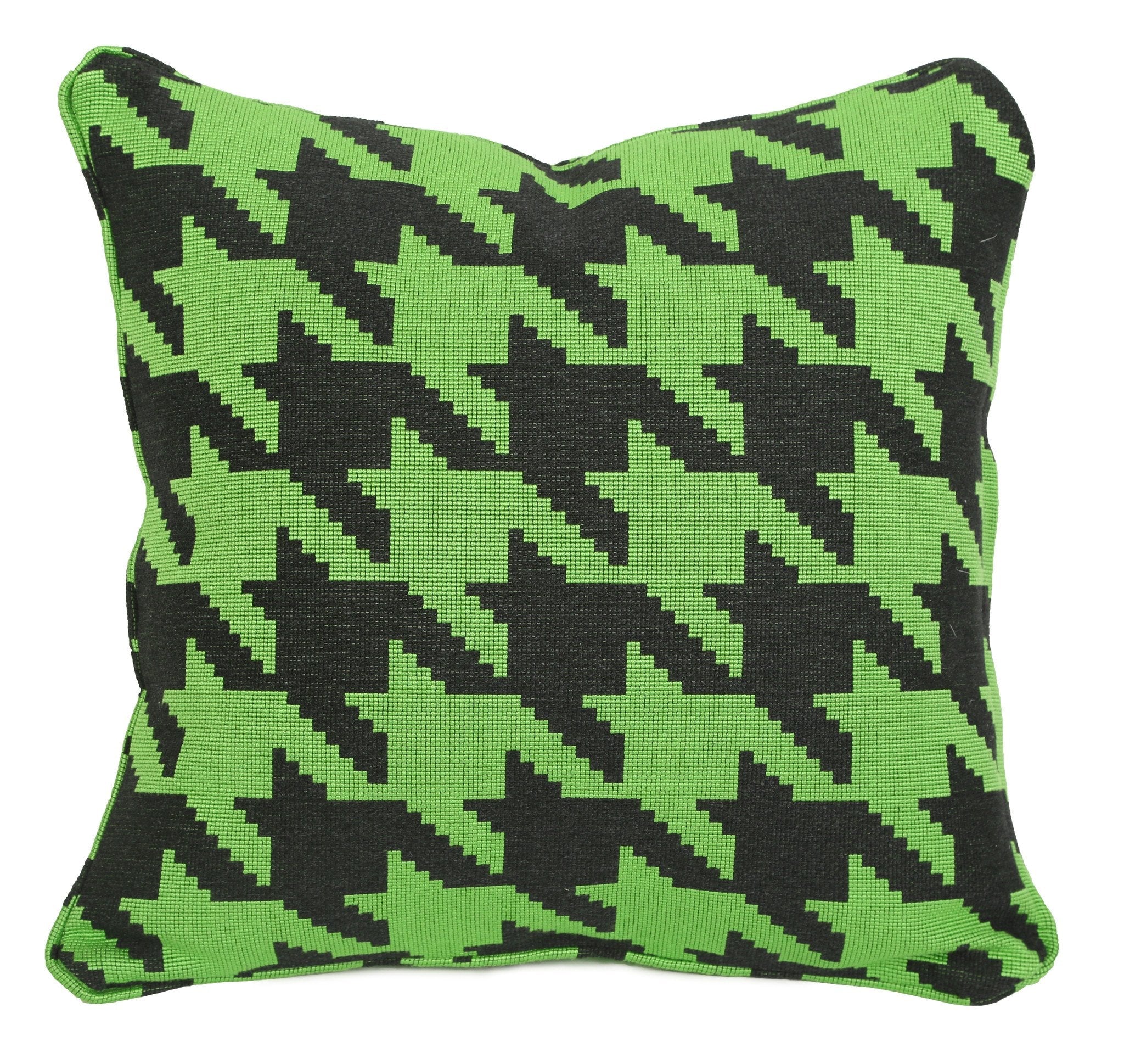 Houndstooth Green & Black Fabric