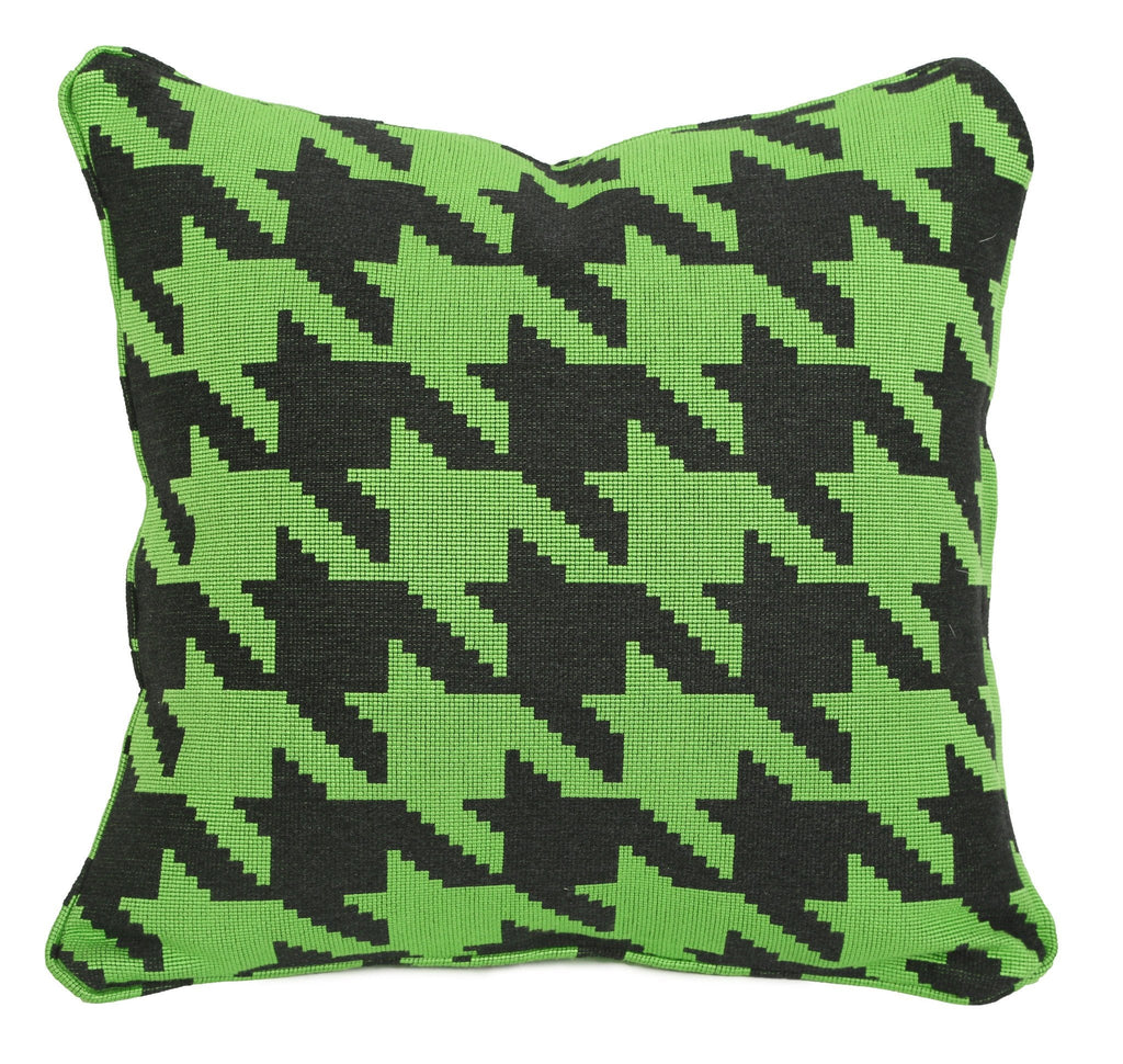 Houndstooth Green & Black Fabric