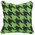 Houndstooth Throw Pillow - Green and Black