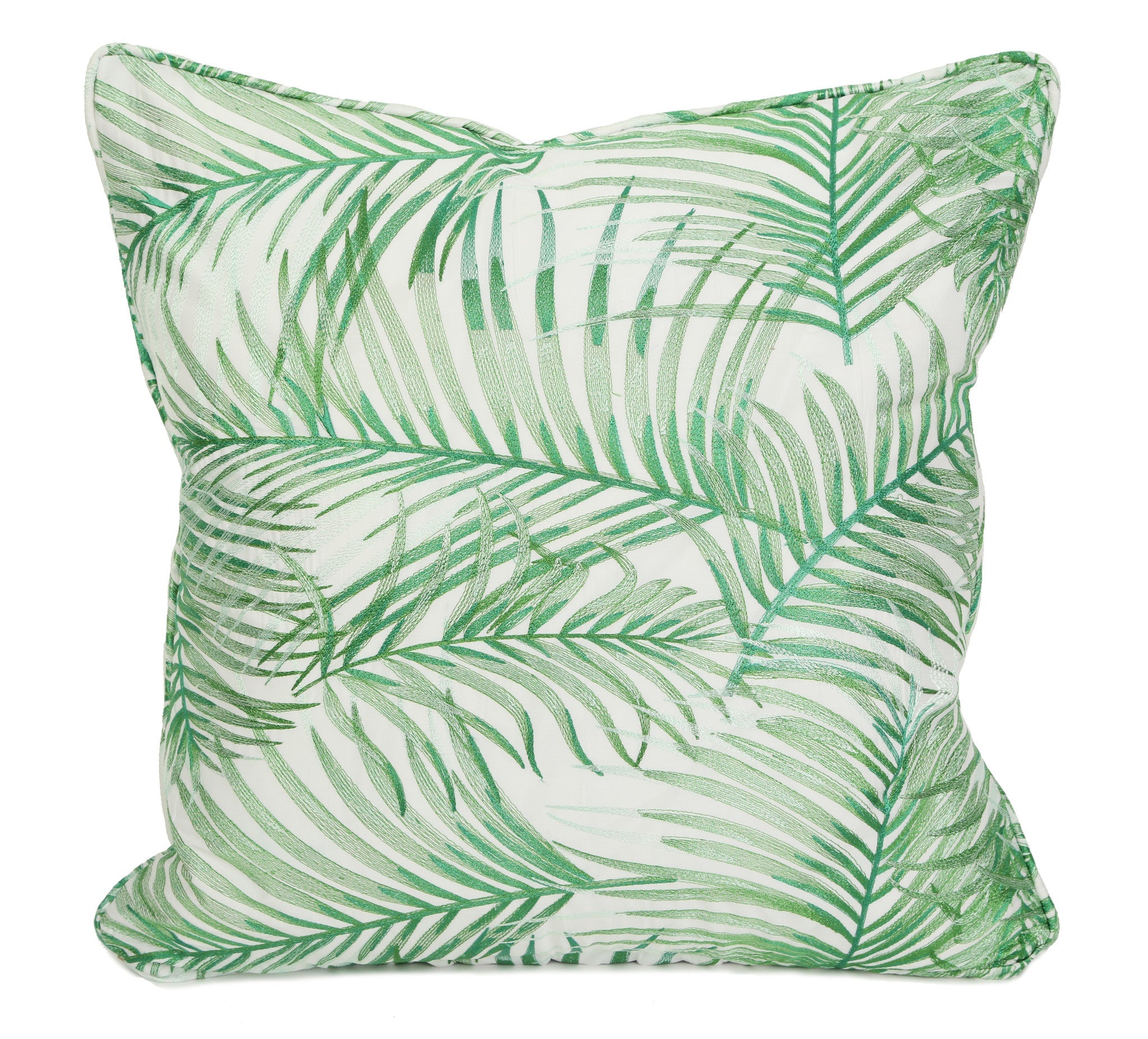 Robellini Silk Embroidered Throw Pillow Cover - White - Carleton Varney
