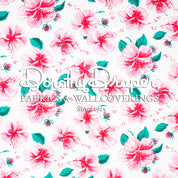 Hibiscus Pink & White Fabric