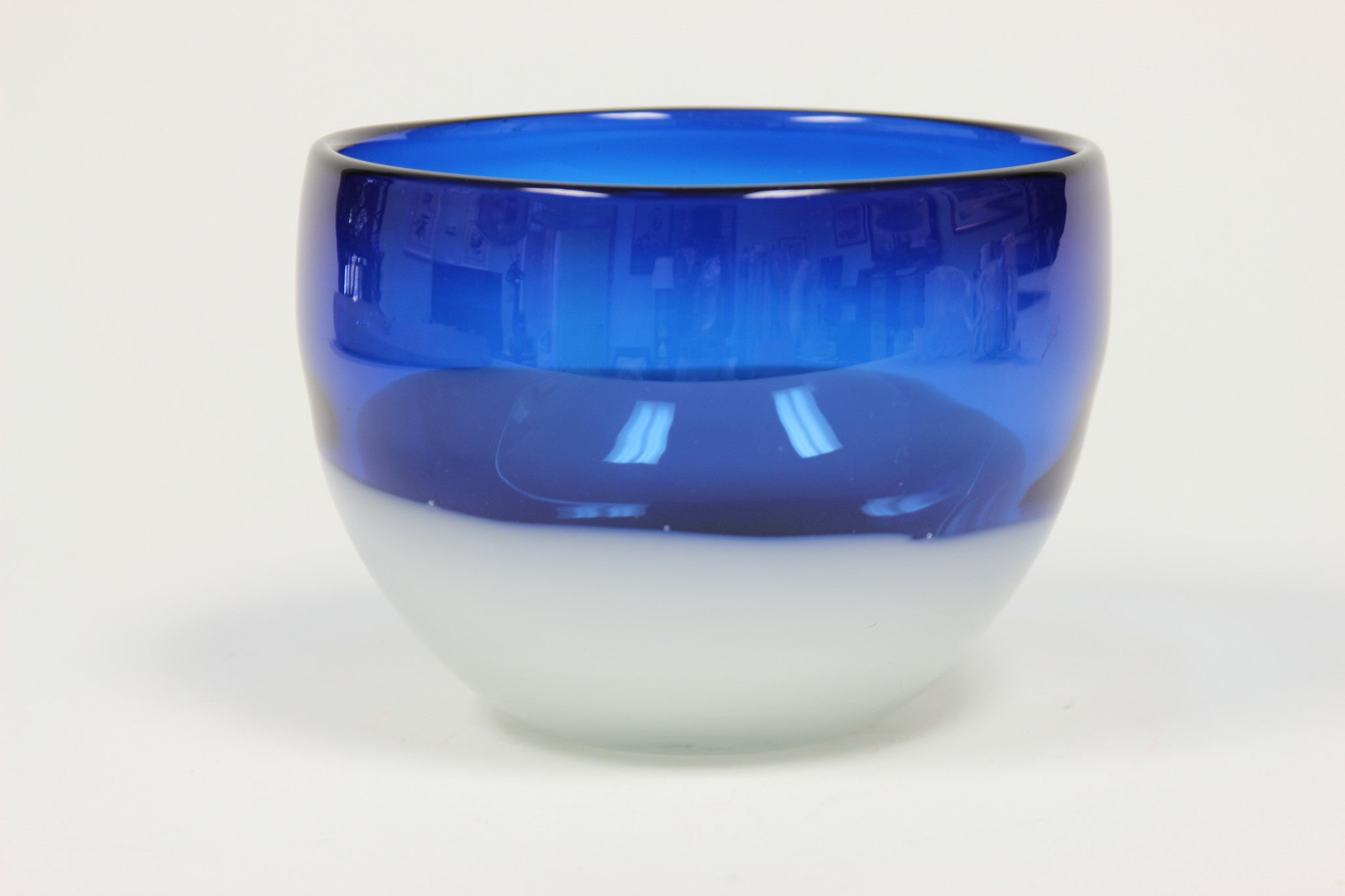 Blue and Clear Glass Bowl - Carleton Varney