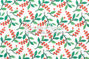 Kate’s Mountain Berries Green & Red Wallpaper