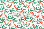 Kate’s Mountain Berries Green & Red Wallpaper