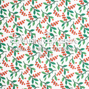 Kate’s Mountain Berries Green & Red Wallpaper