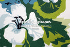 Lanai Geranium White Fabric