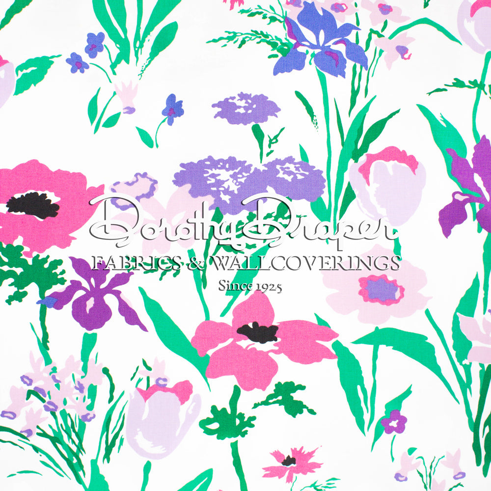 Les Fleures de Toulon Purple & White Fabric