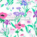 Les Fleures de Toulon Purple & White Fabric