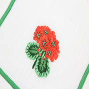 Cocktail Napkin - Embroidered Geranium