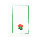 Cocktail Napkin - Embroidered Geranium