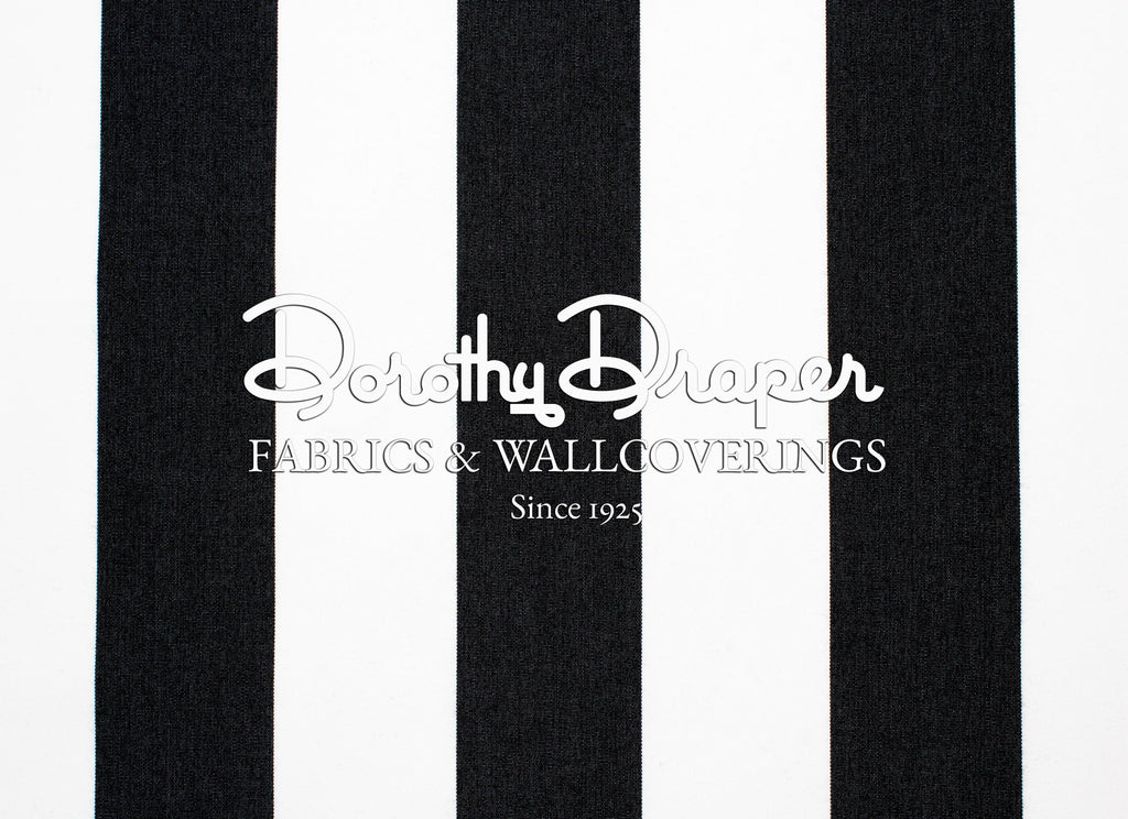 Outdoor Draper Stripe Black Fabric
