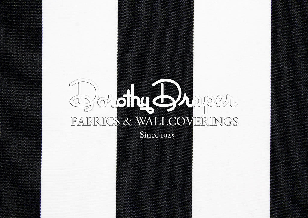 Outdoor Draper Stripe Black Fabric