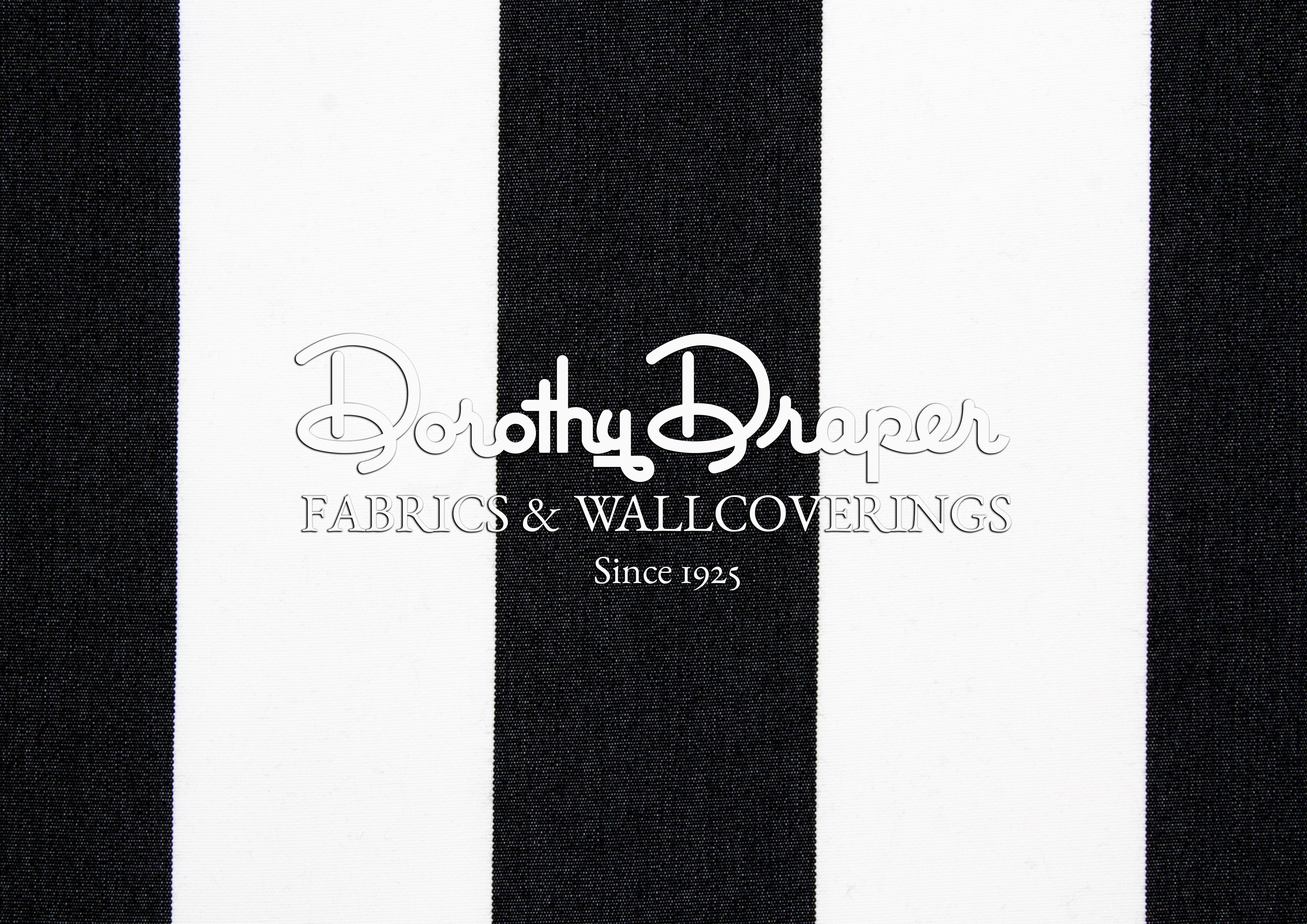 Outdoor Draper Stripe Black Fabric