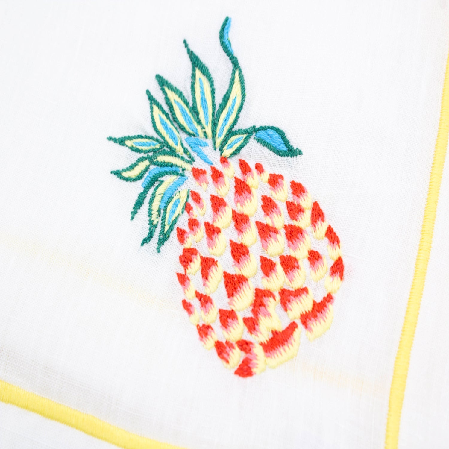 Dinner Napkin - Embroidered Pineapple (Set of 4)