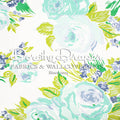 Princess Grace Rose Blue Fabric