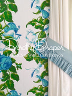 Saratoga Rose Petite - Blue Wallpaper